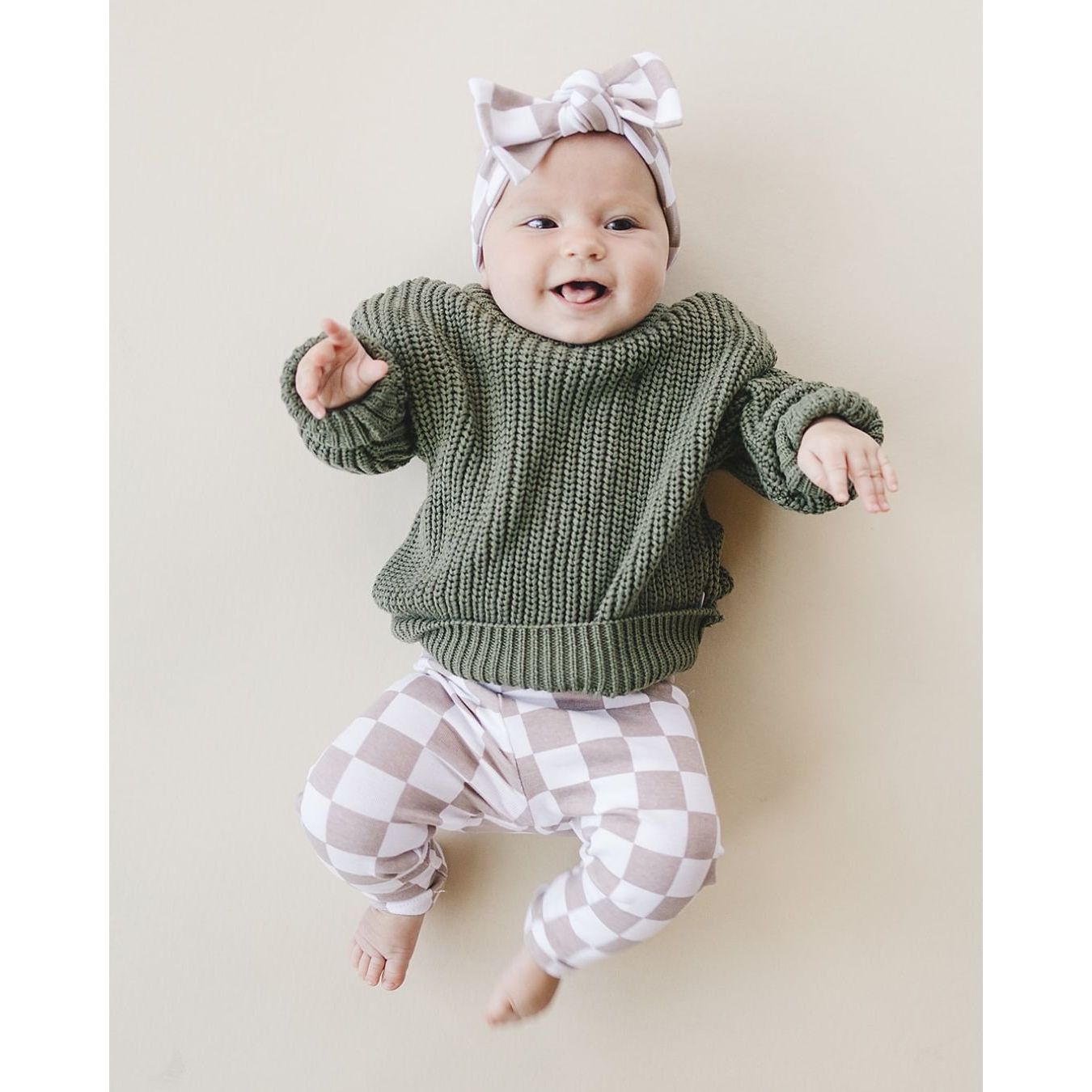 Checkered Leggings | Latte