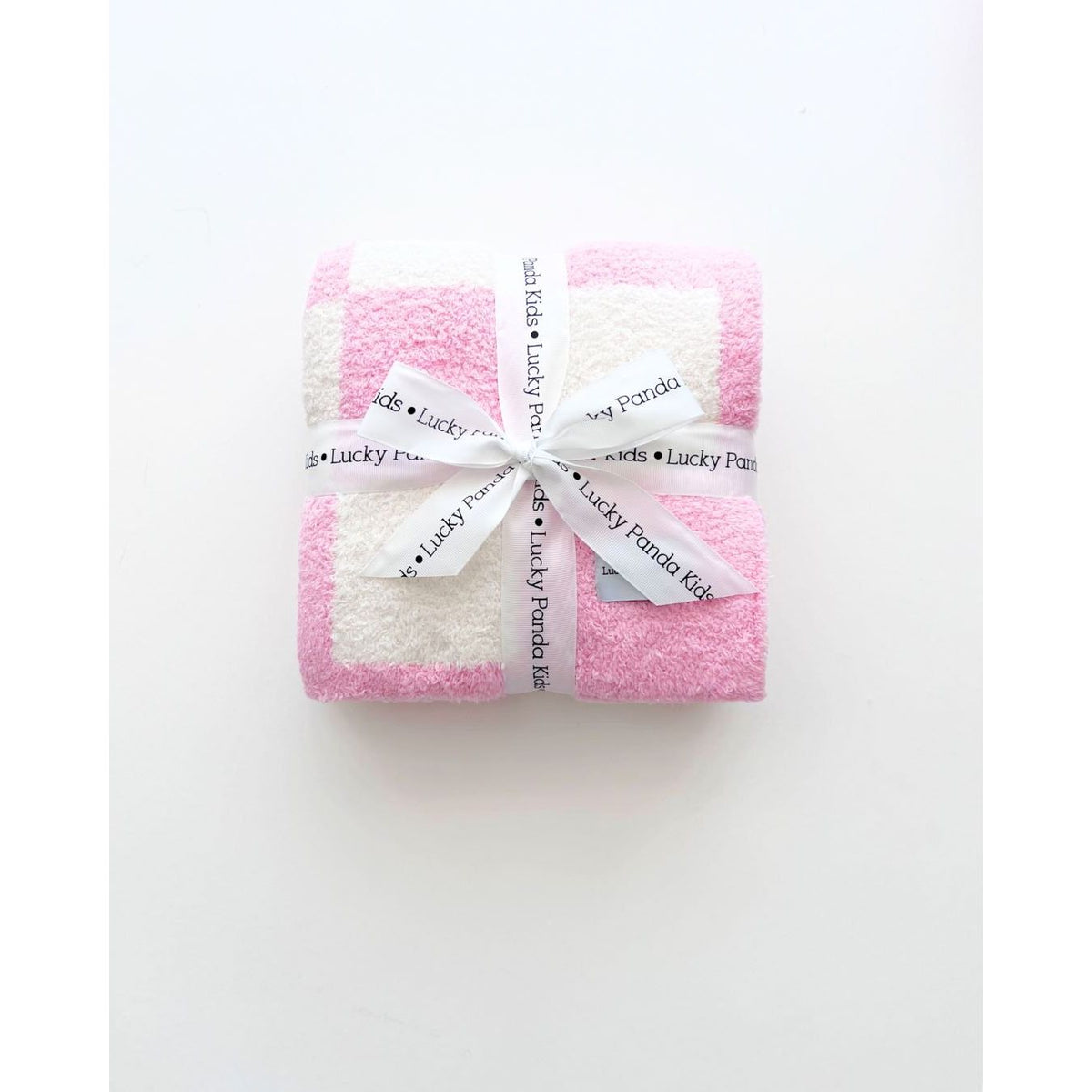 Checkered Plush Blanket | Pink