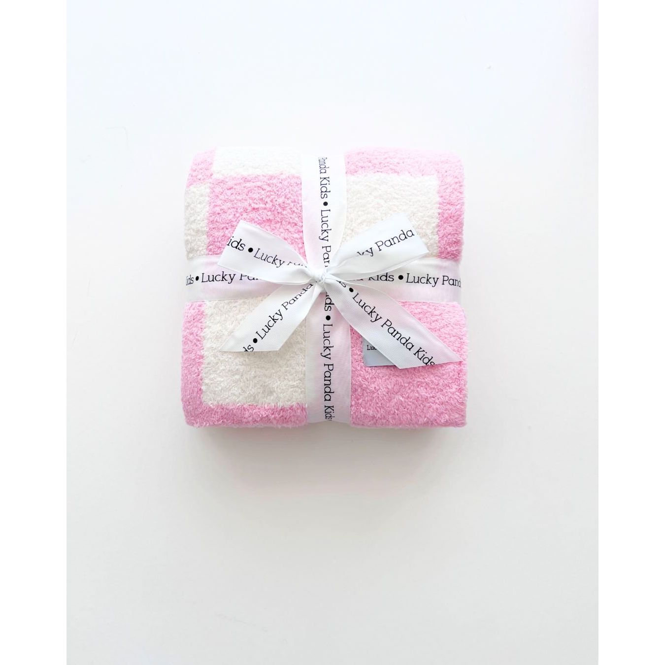 Checkered Plush Blanket | Pink