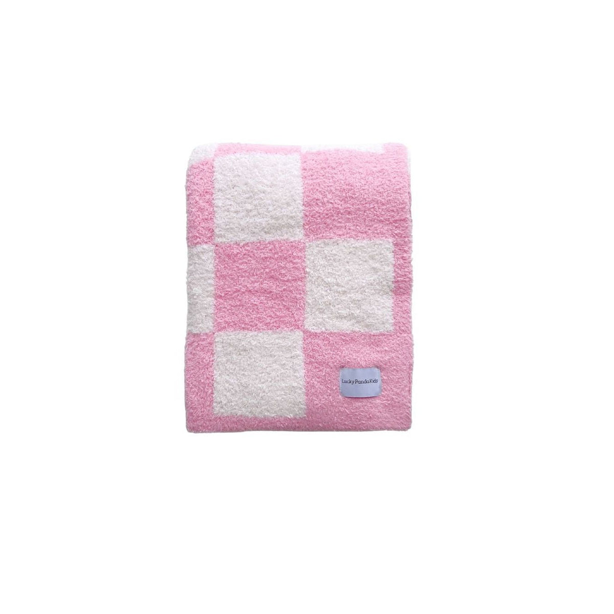 Checkered Plush Blanket | Pink