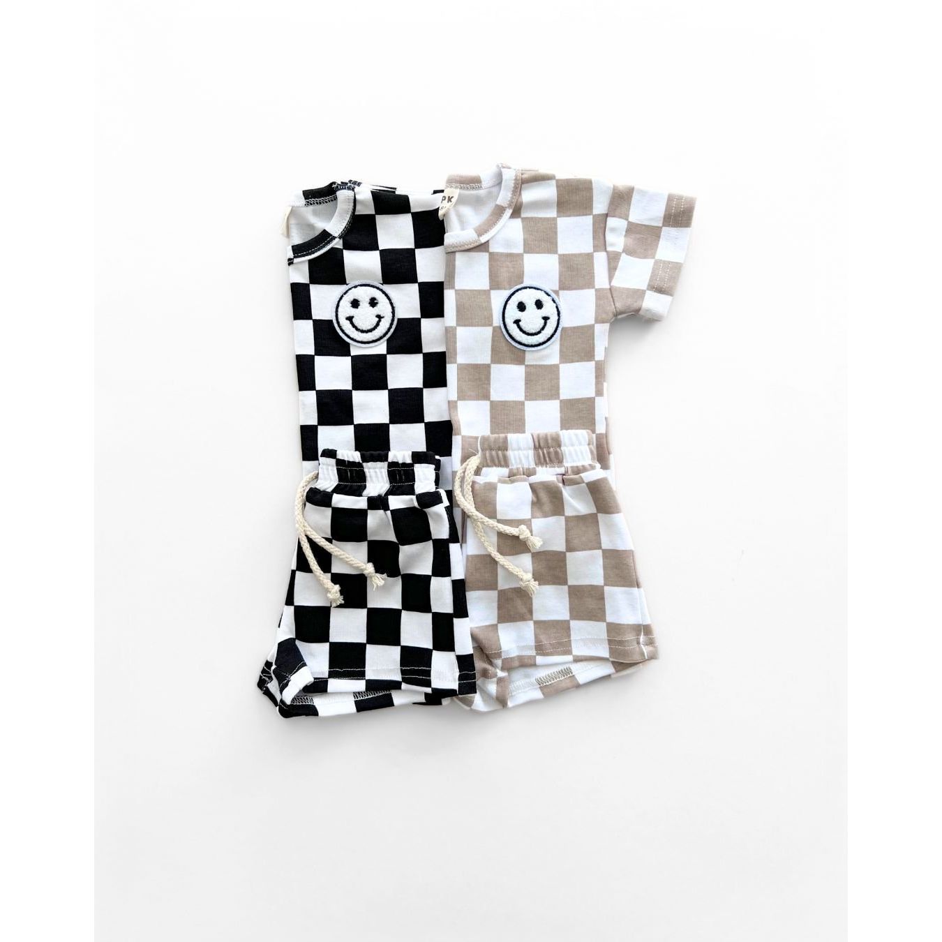 Checkered Shorts Set | Black