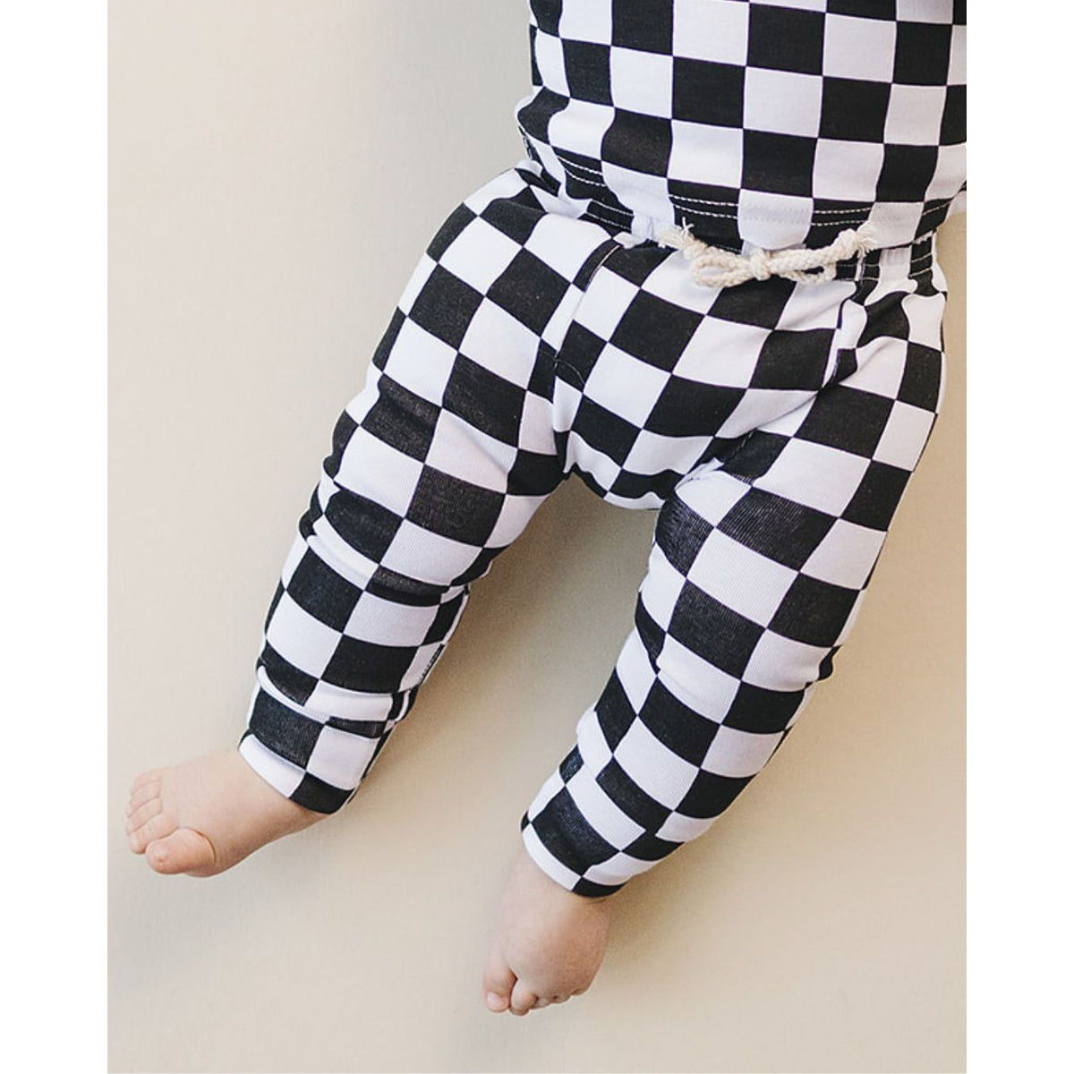 Checkered Smiley Lounge Set | Black