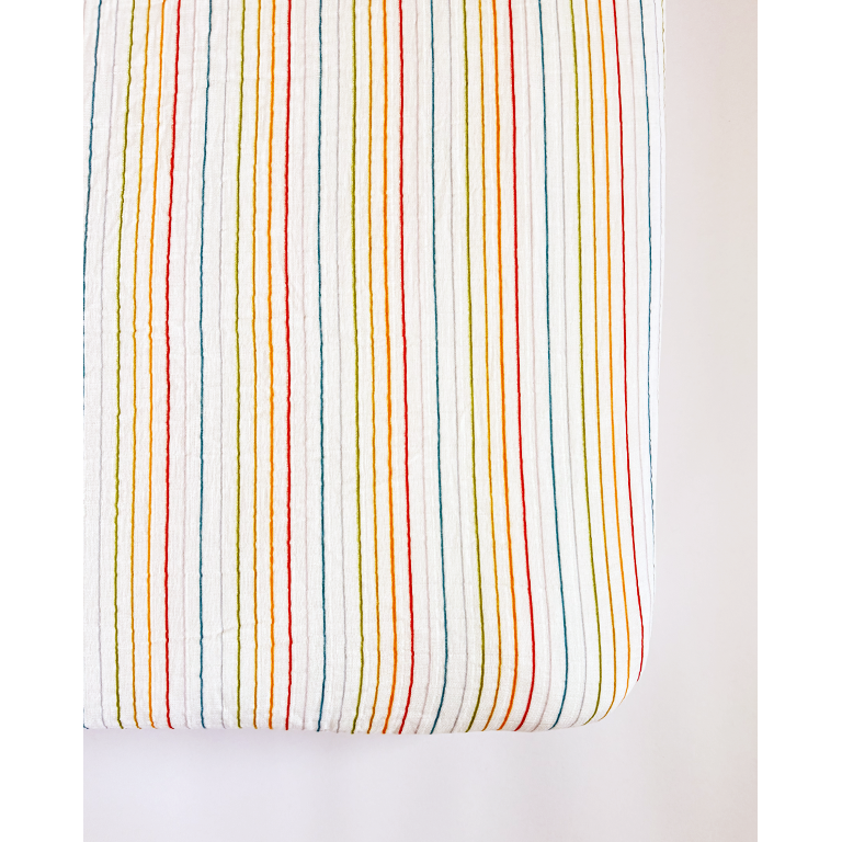 Rainbow Stripe Crib Sheet