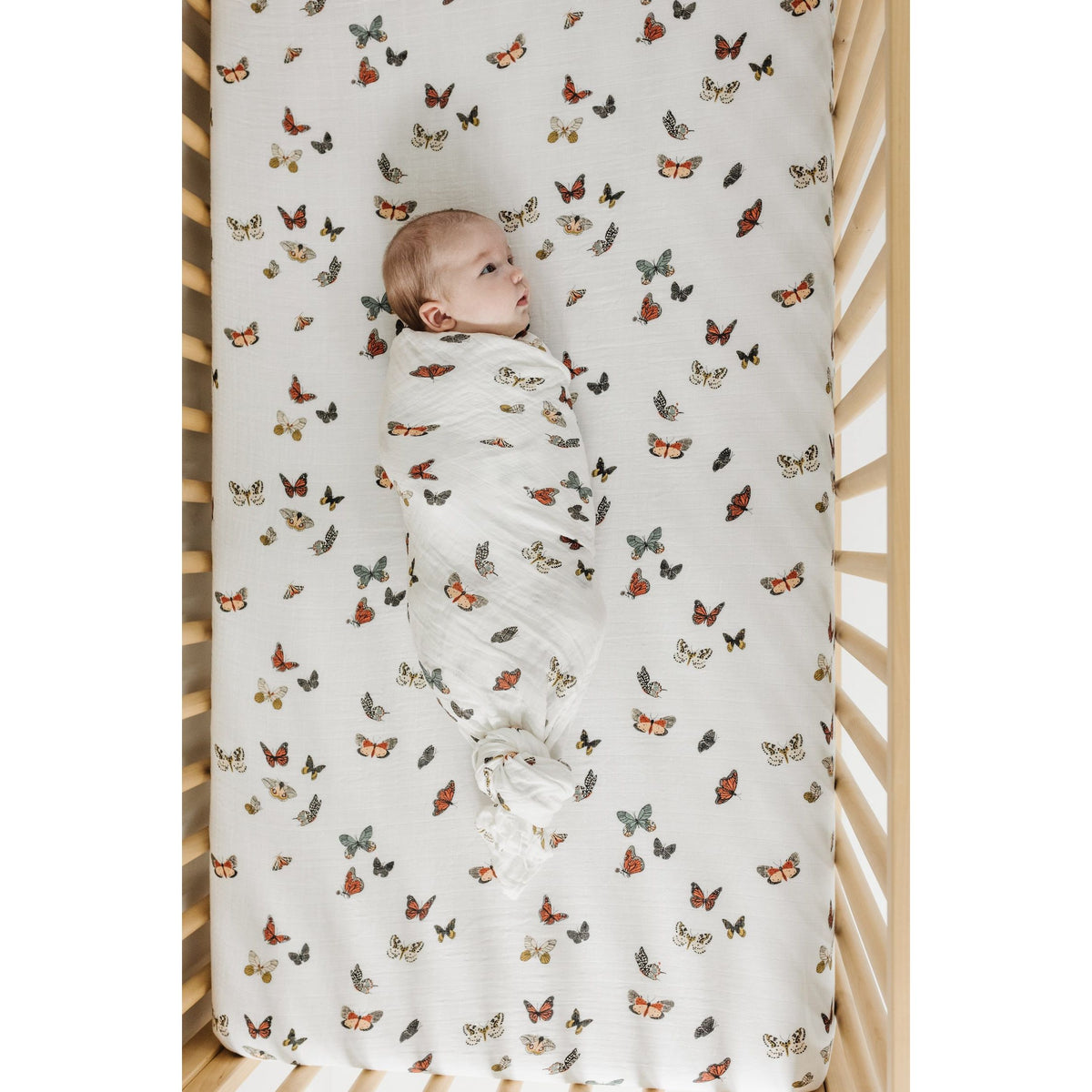 Butterfly Migration Crib Sheet