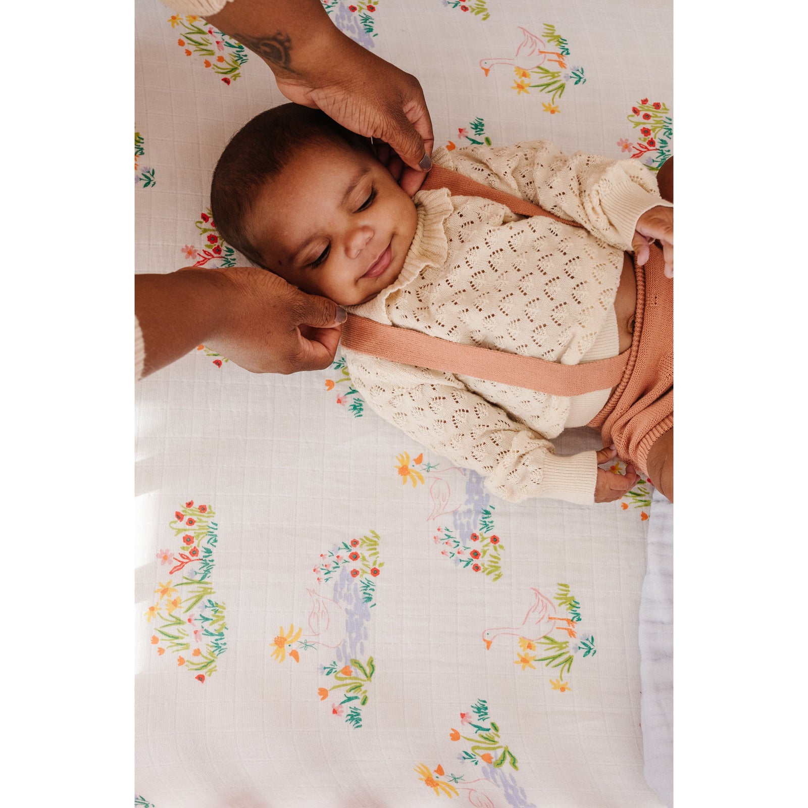 Garden Goose Crib Sheet