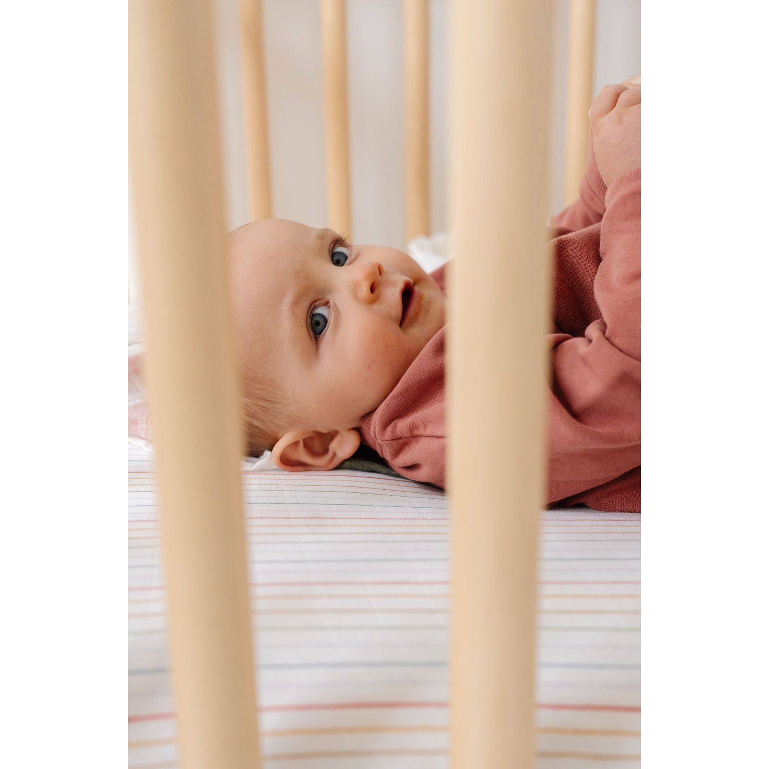 Rainbow Stripe Crib Sheet