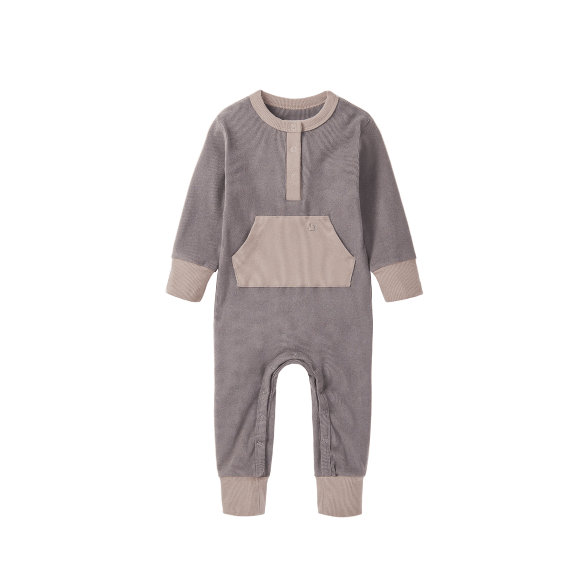Colorblock Ribbed Romper - Graphite