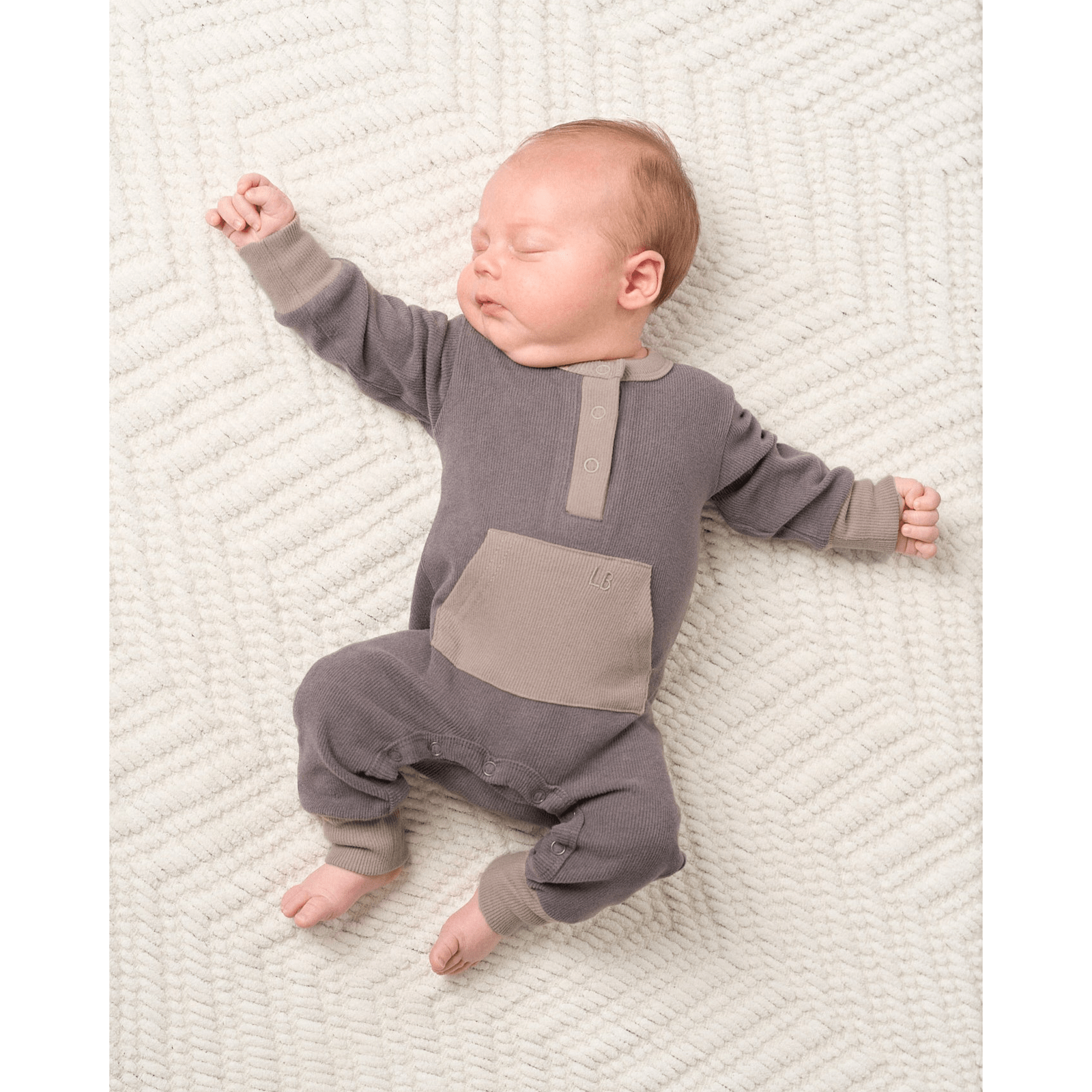 Colorblock Ribbed Romper - Graphite