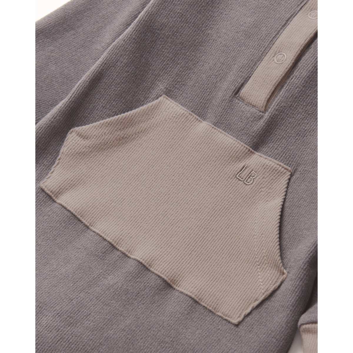 Colorblock Ribbed Romper - Graphite