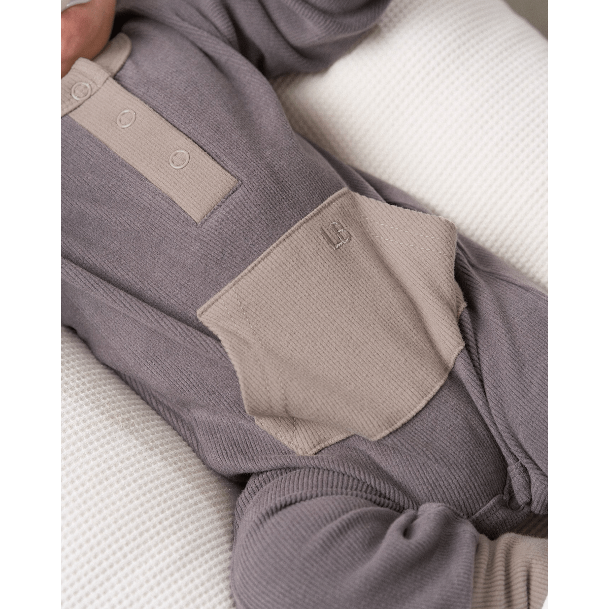 Colorblock Ribbed Romper - Graphite