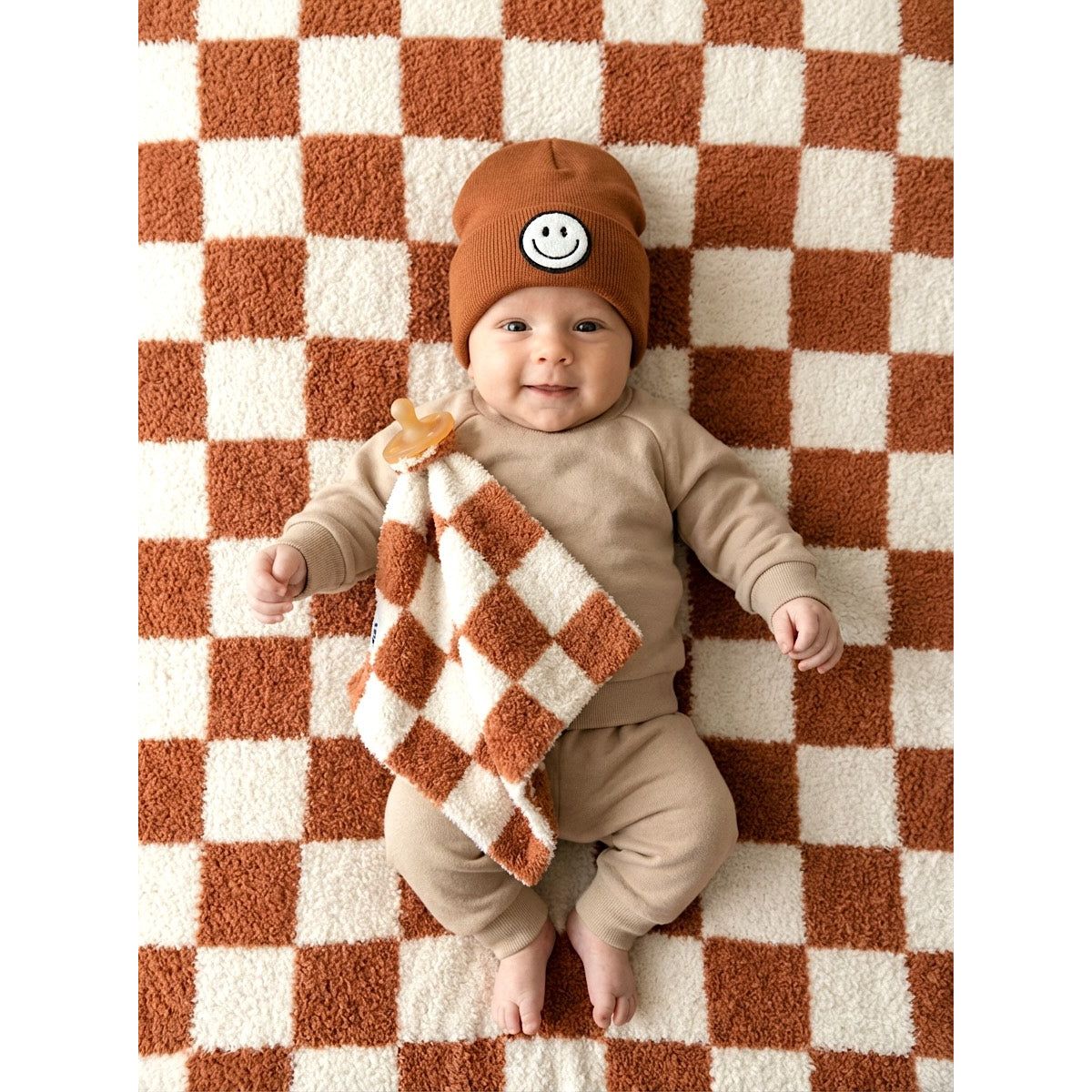 Checkered Plush Lovey | Copper