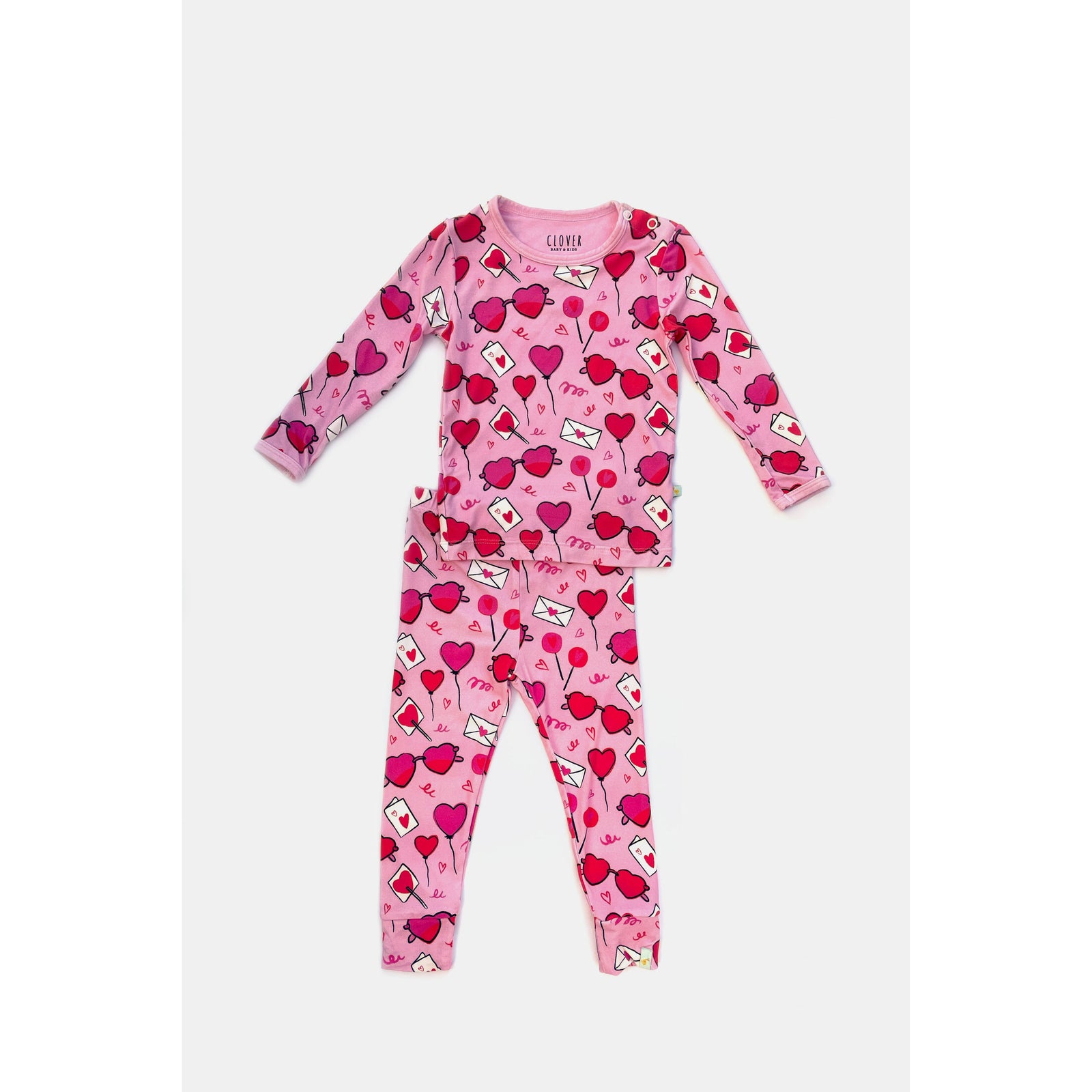 Long Sleeve Pajama Set - Heart Party