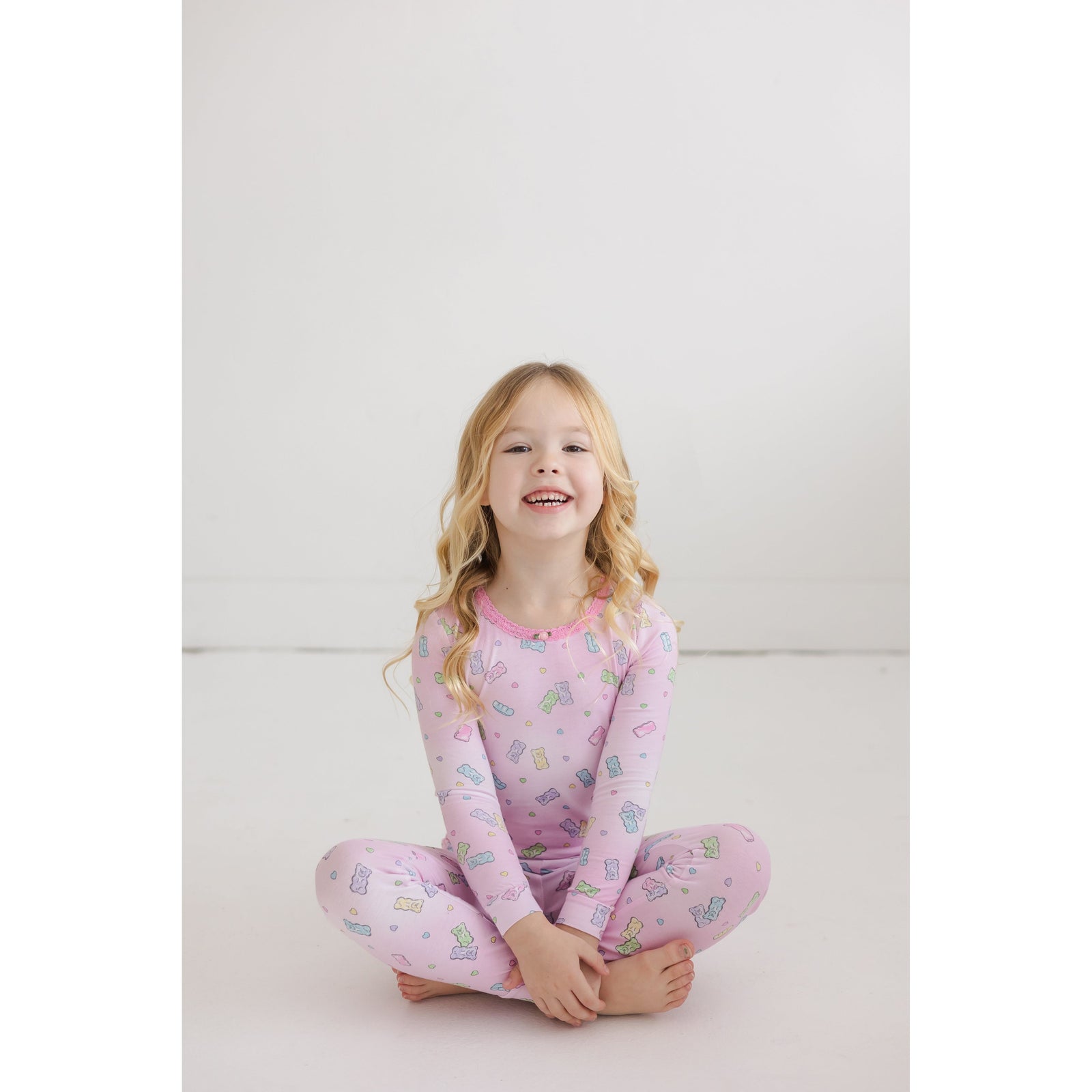 candy bears long sleeve pajama set