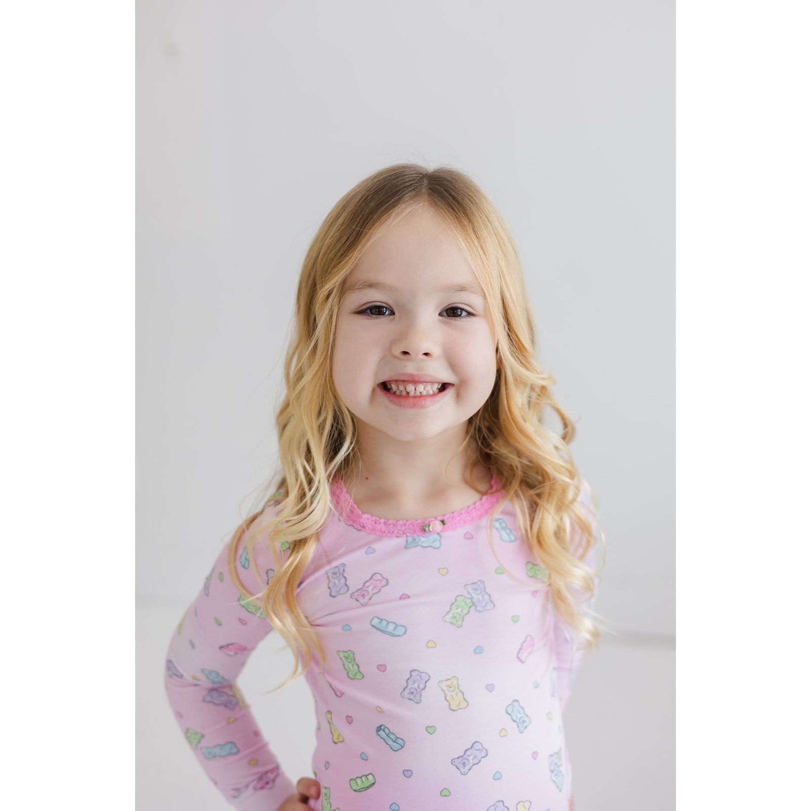 candy bears long sleeve pajama set