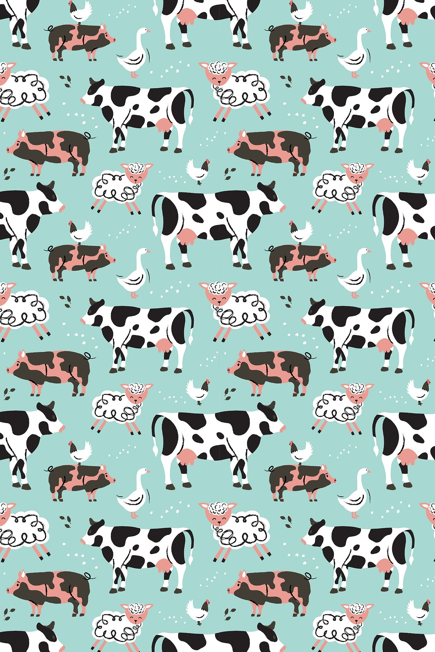 Soft & Stretchy Zipper Footie - Farm Friends