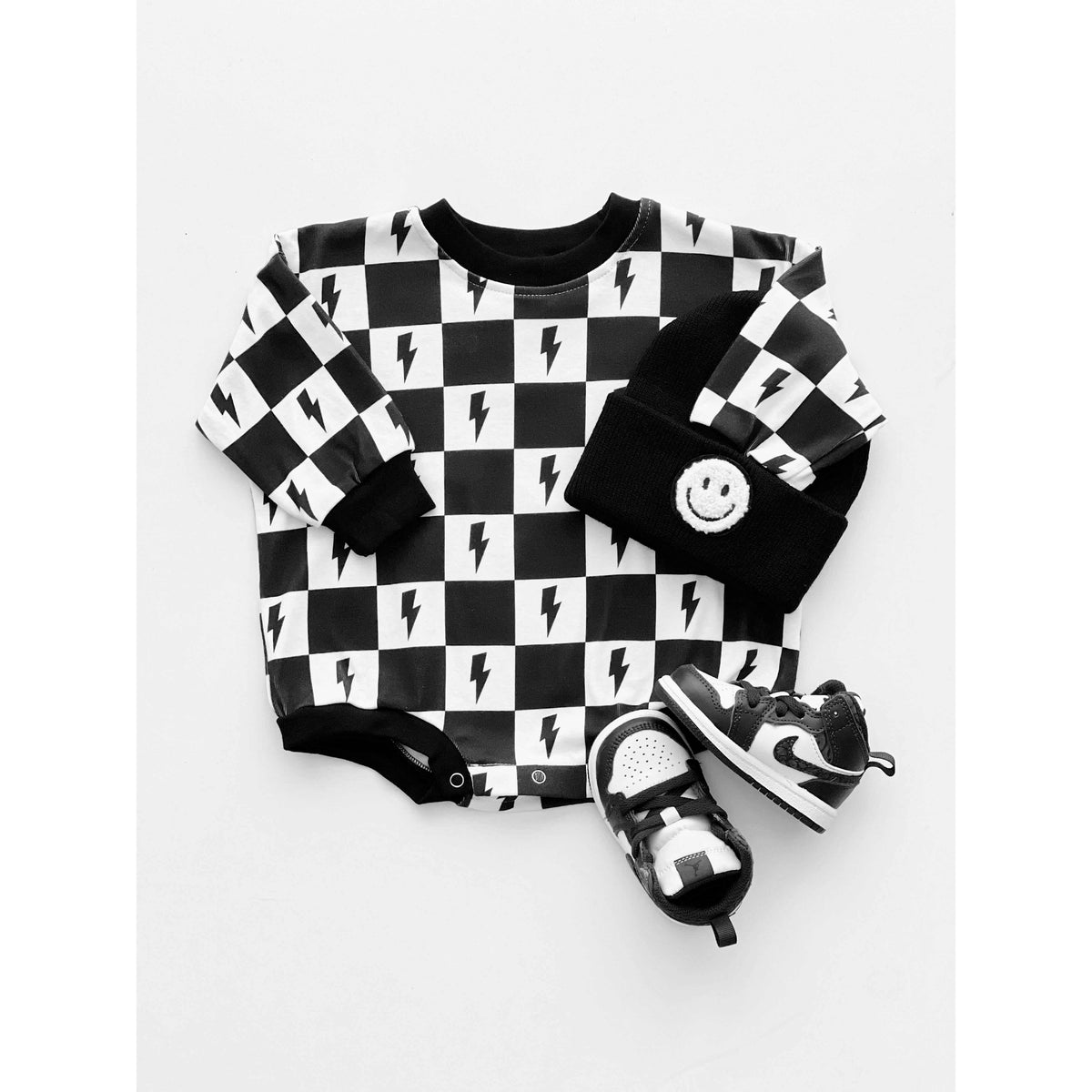 Bubble Romper | Charcoal Bolts