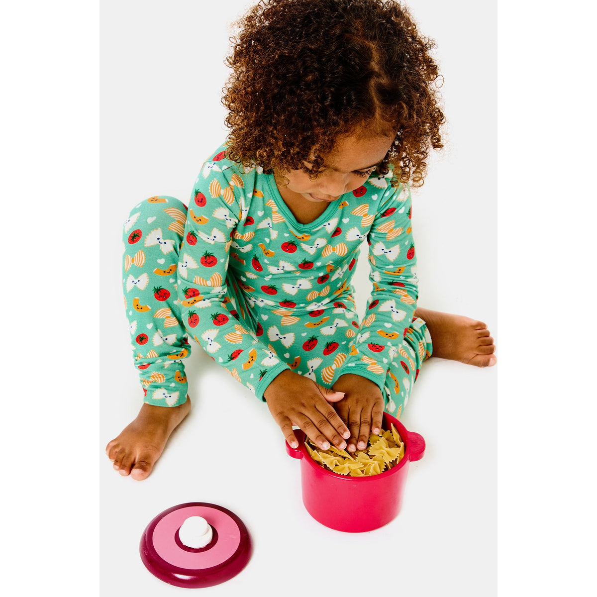 Long Sleeve Pajama Set - Pasta Night