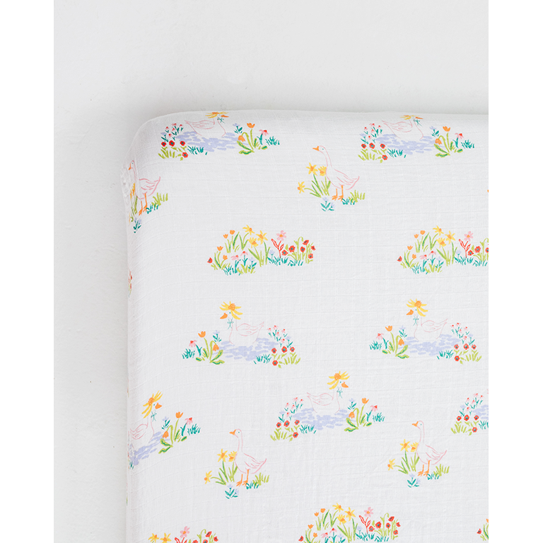 Garden Goose Crib Sheet