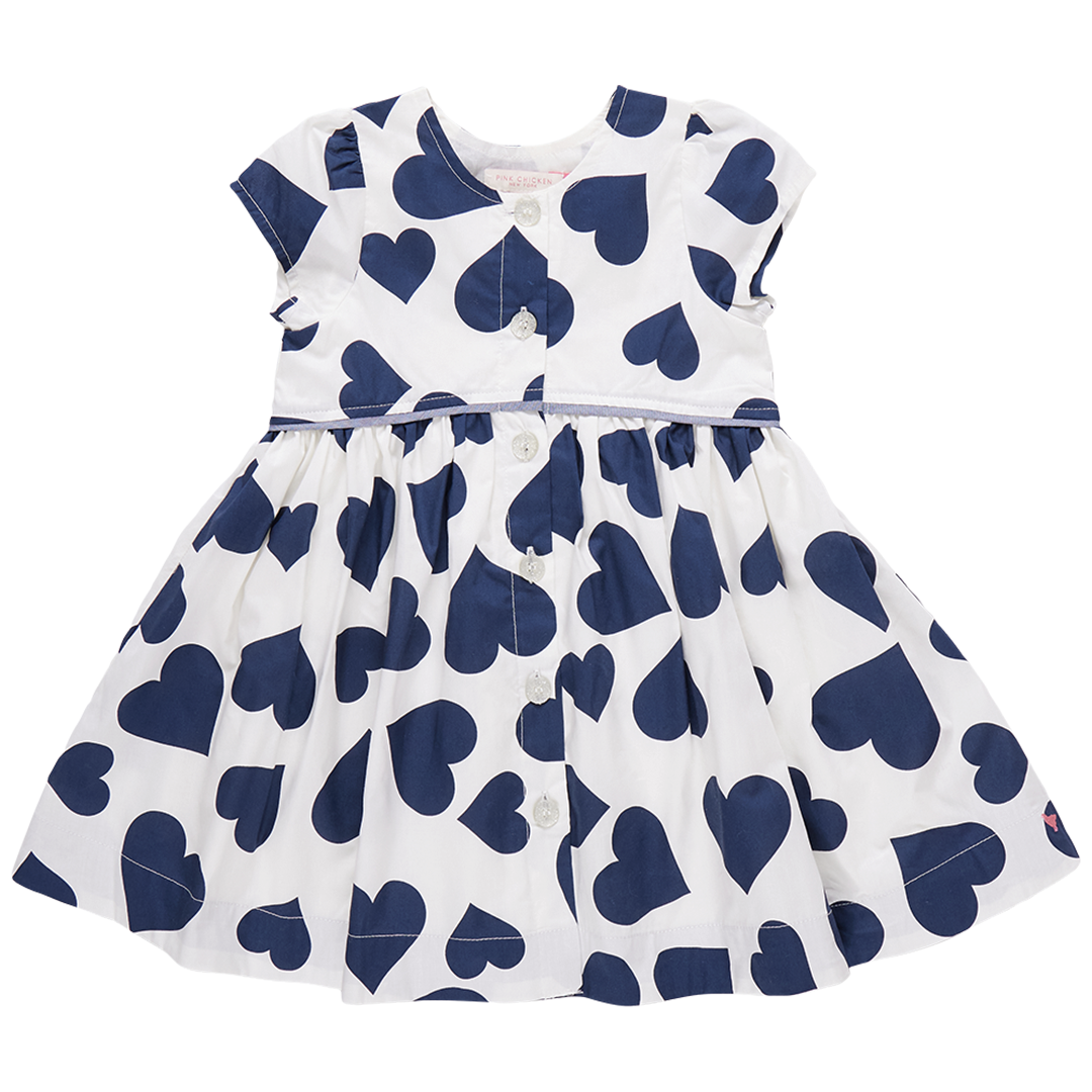 girls fatima dress | navy tossed hearts