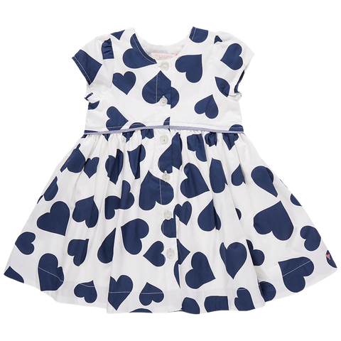 girls fatima dress | navy tossed hearts