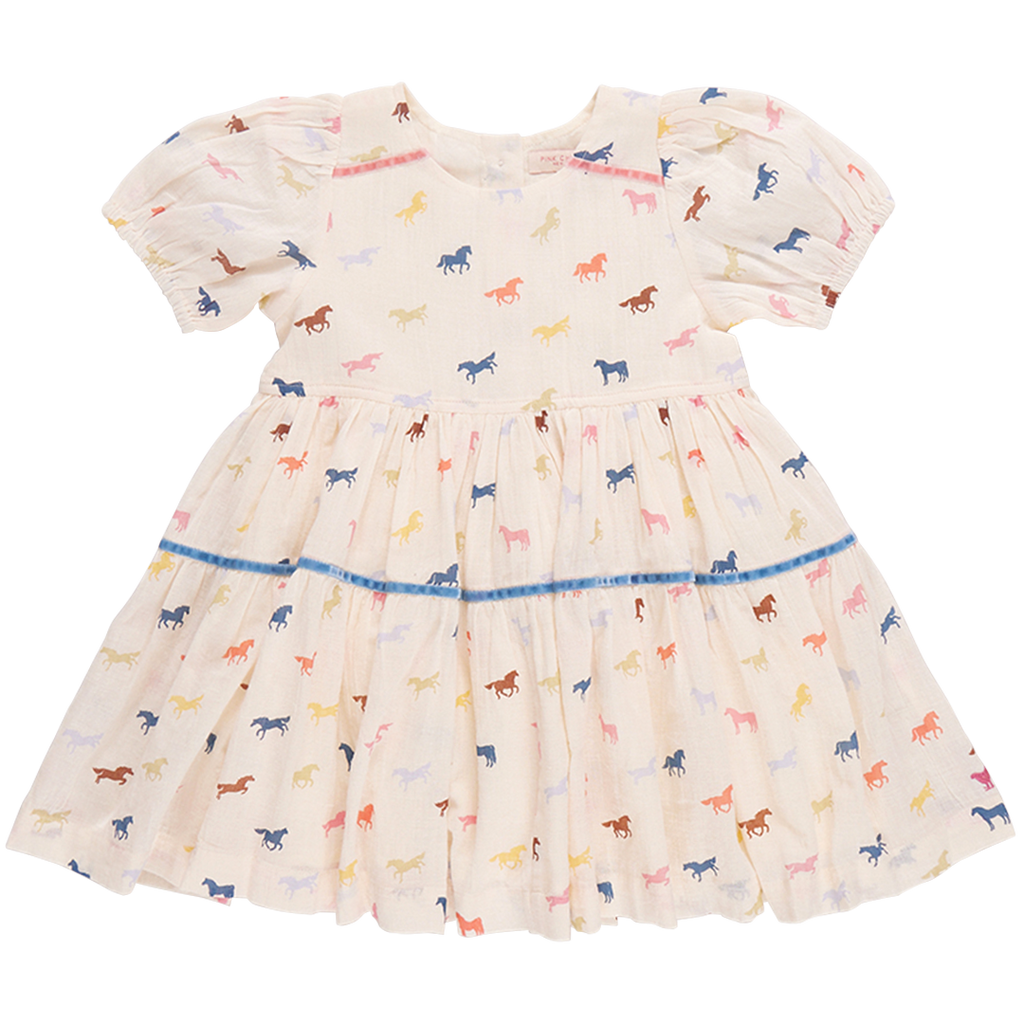 girls charlie dress | multi tiny horses