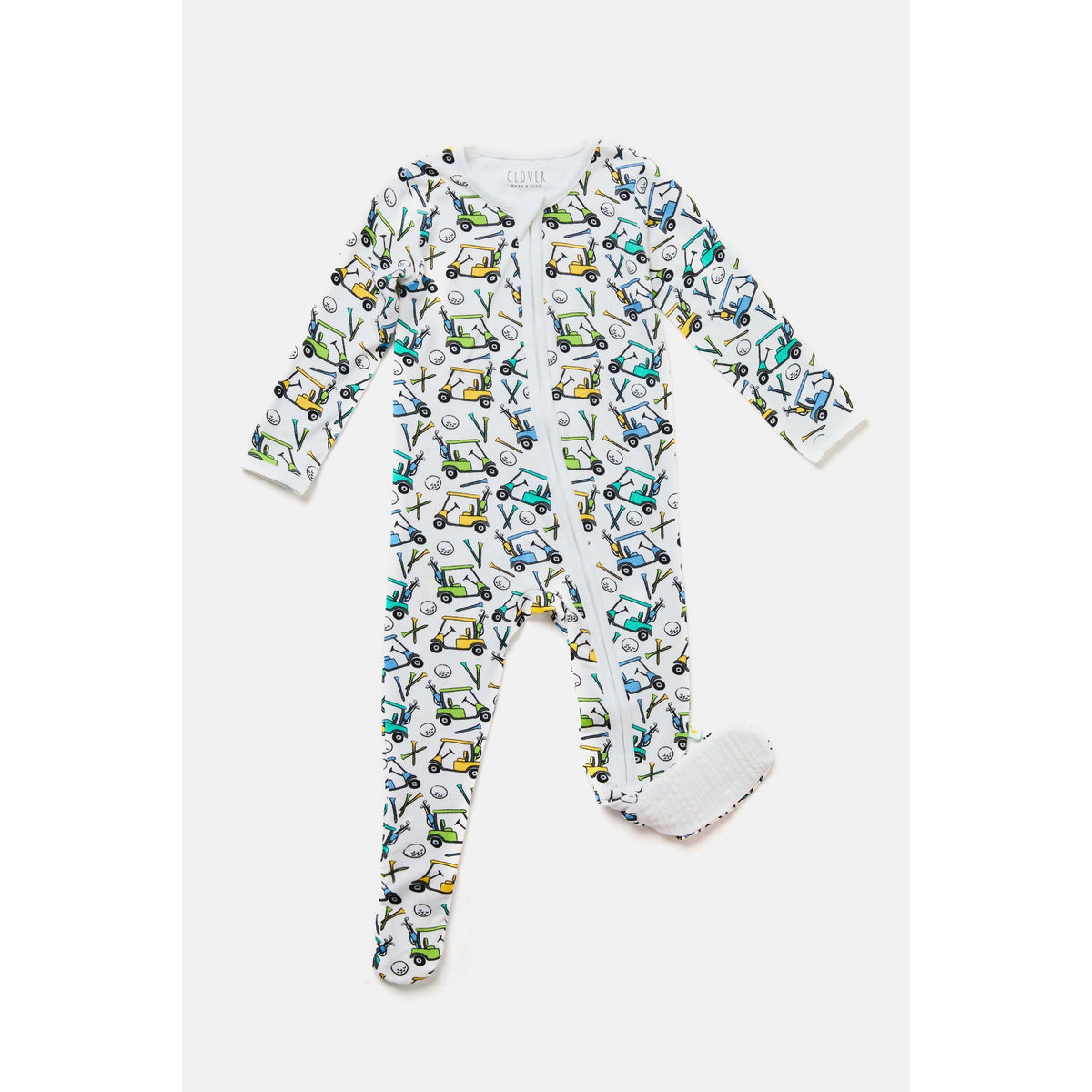 Soft &amp; Stretchy Zipper Footie - Golf
