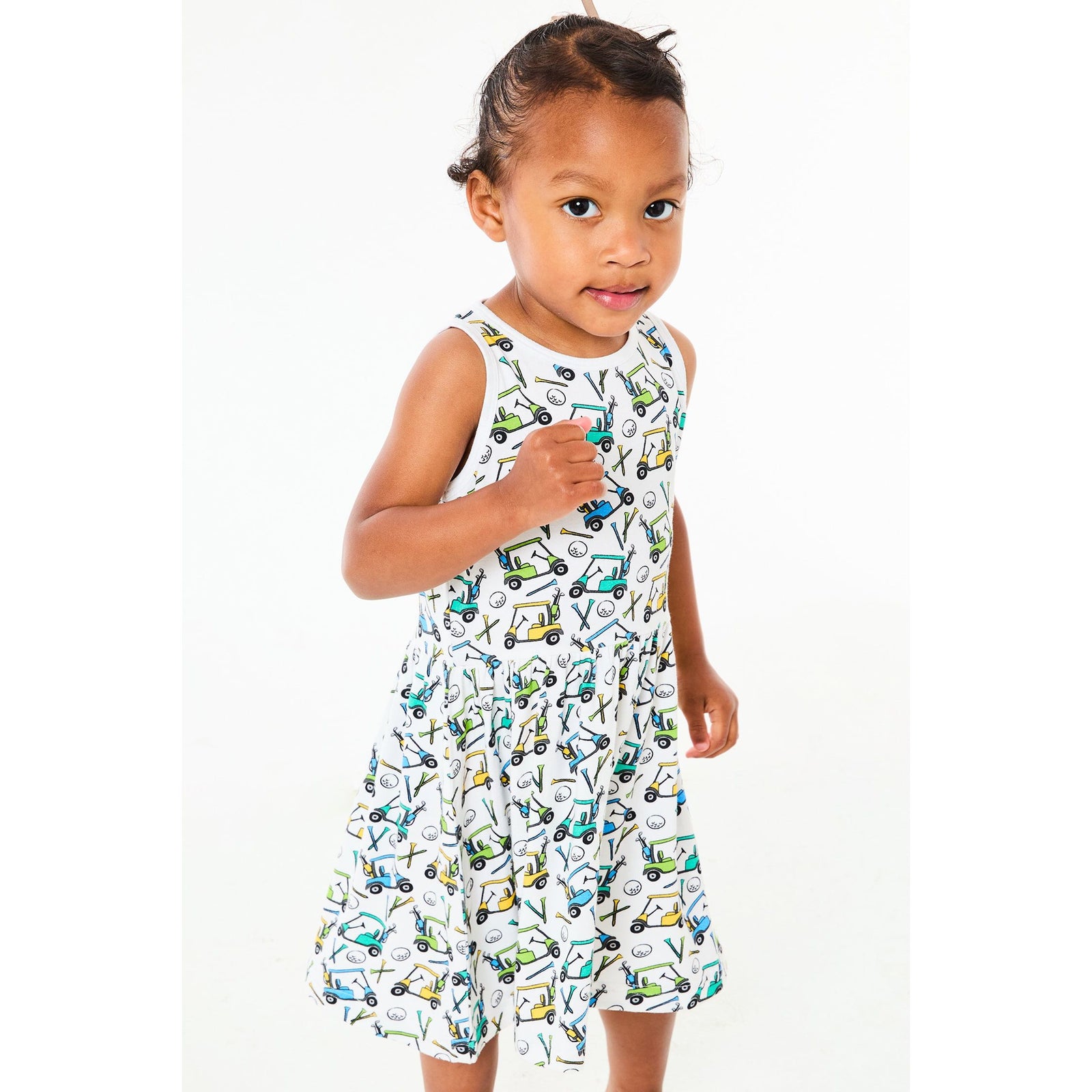 Stretchy Sleeveless Twirl Dress - Golf