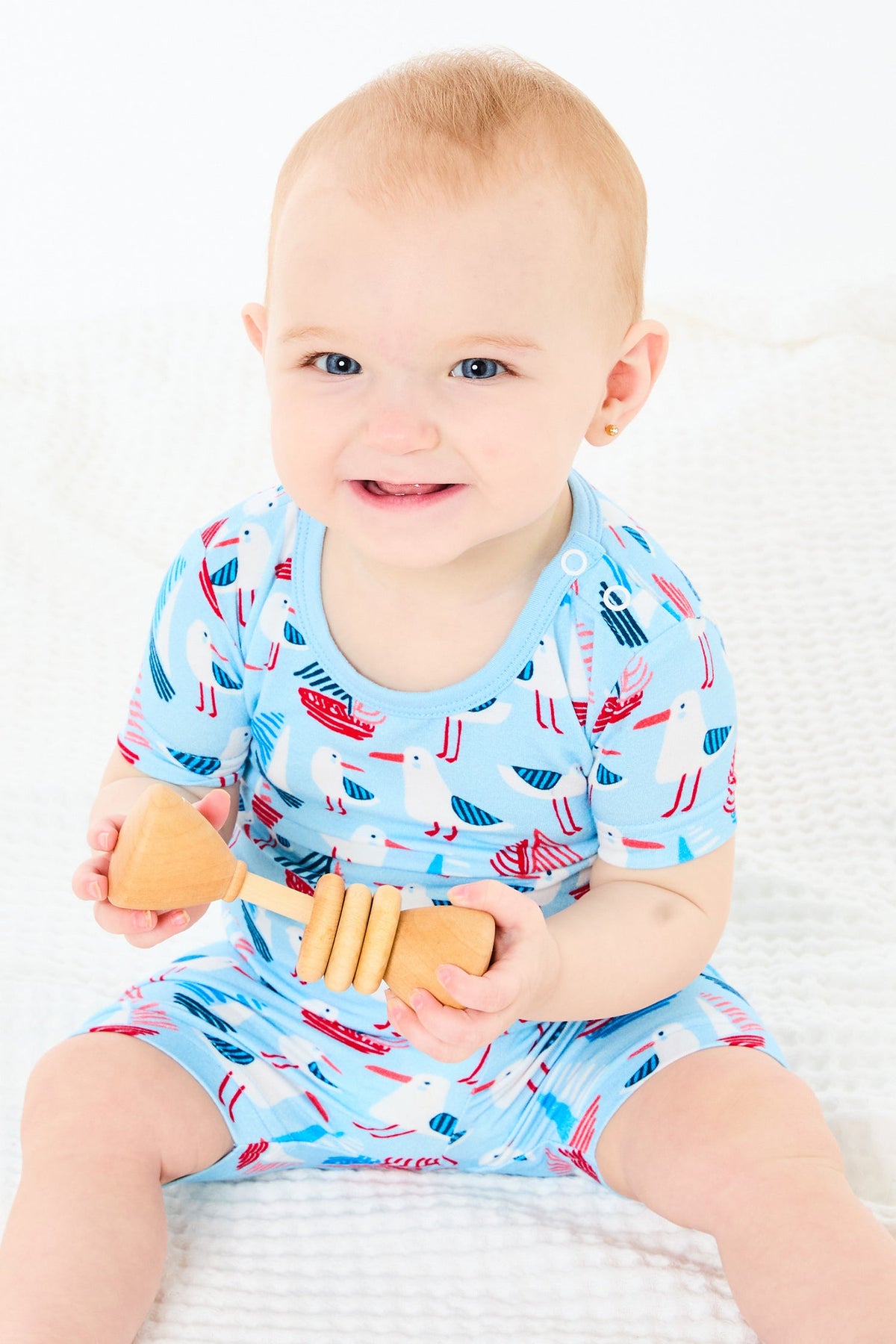 Shorts Pajama Set - Seagulls