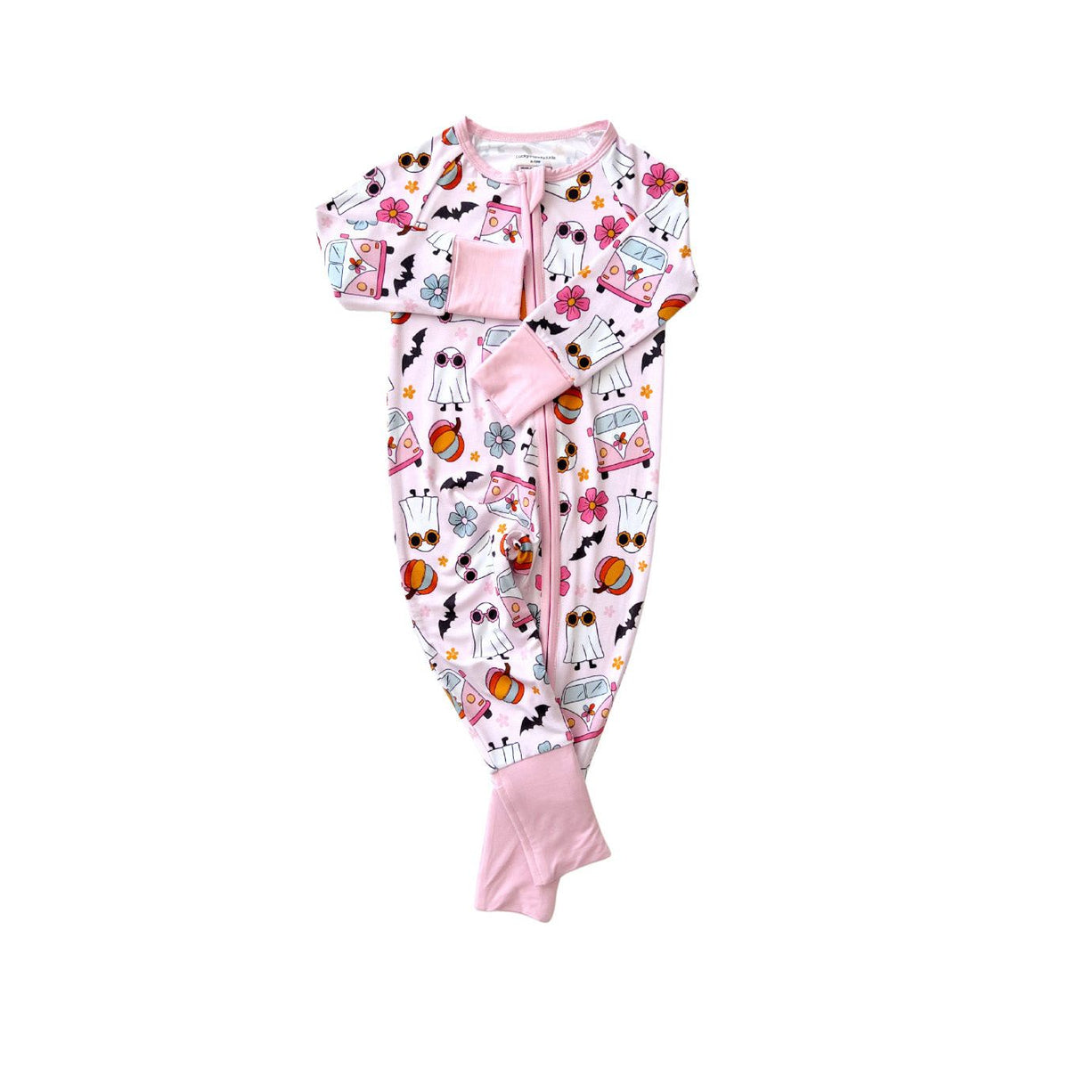 Bamboo Zip Romper | Retro Ghost