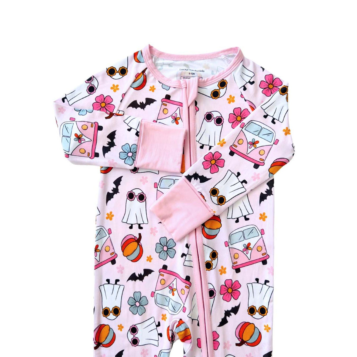 Bamboo Zip Romper | Retro Ghost