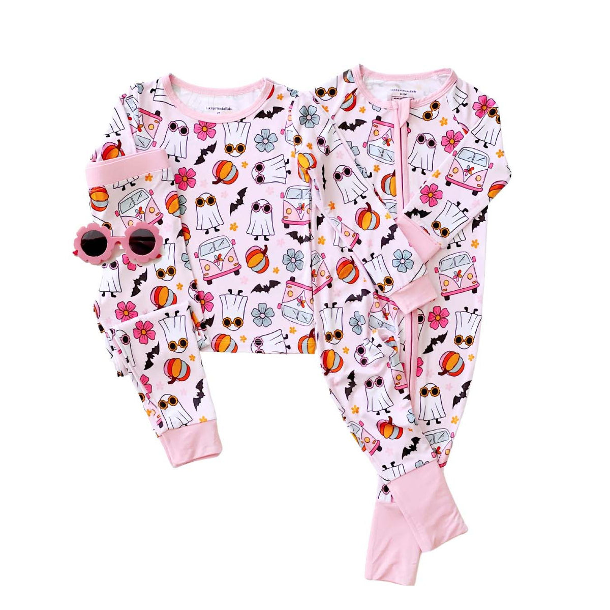 Bamboo Zip Romper | Retro Ghost