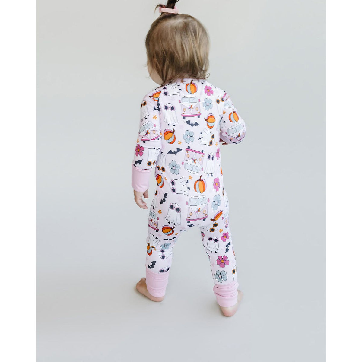 Bamboo Zip Romper | Retro Ghost