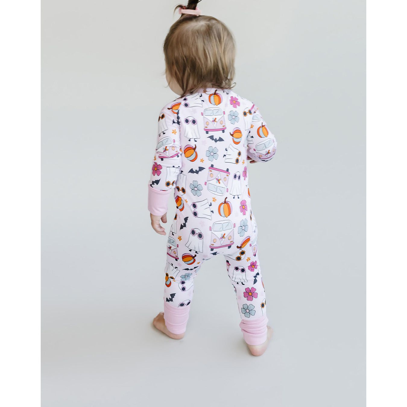 Bamboo Zip Romper | Retro Ghost