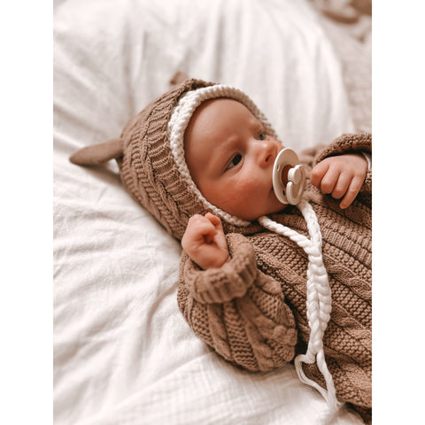 Luna + Luca Baby Bear Jumpsuit - Acorn