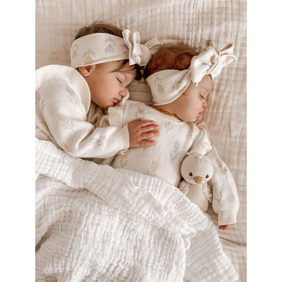 Luna + Luca Cotton Gauze Baby Blanket - White