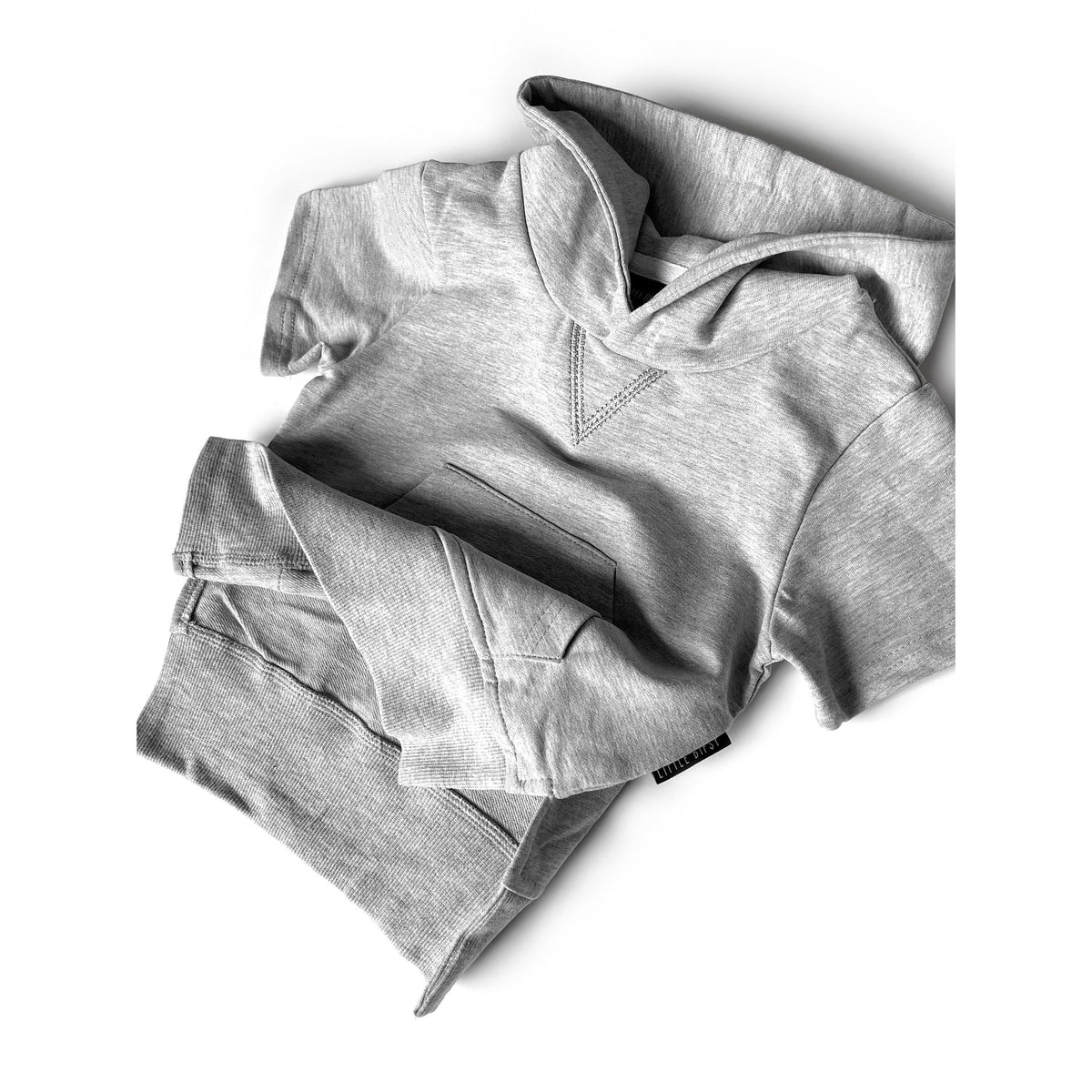 Short Sleeve Hoodie - Grey