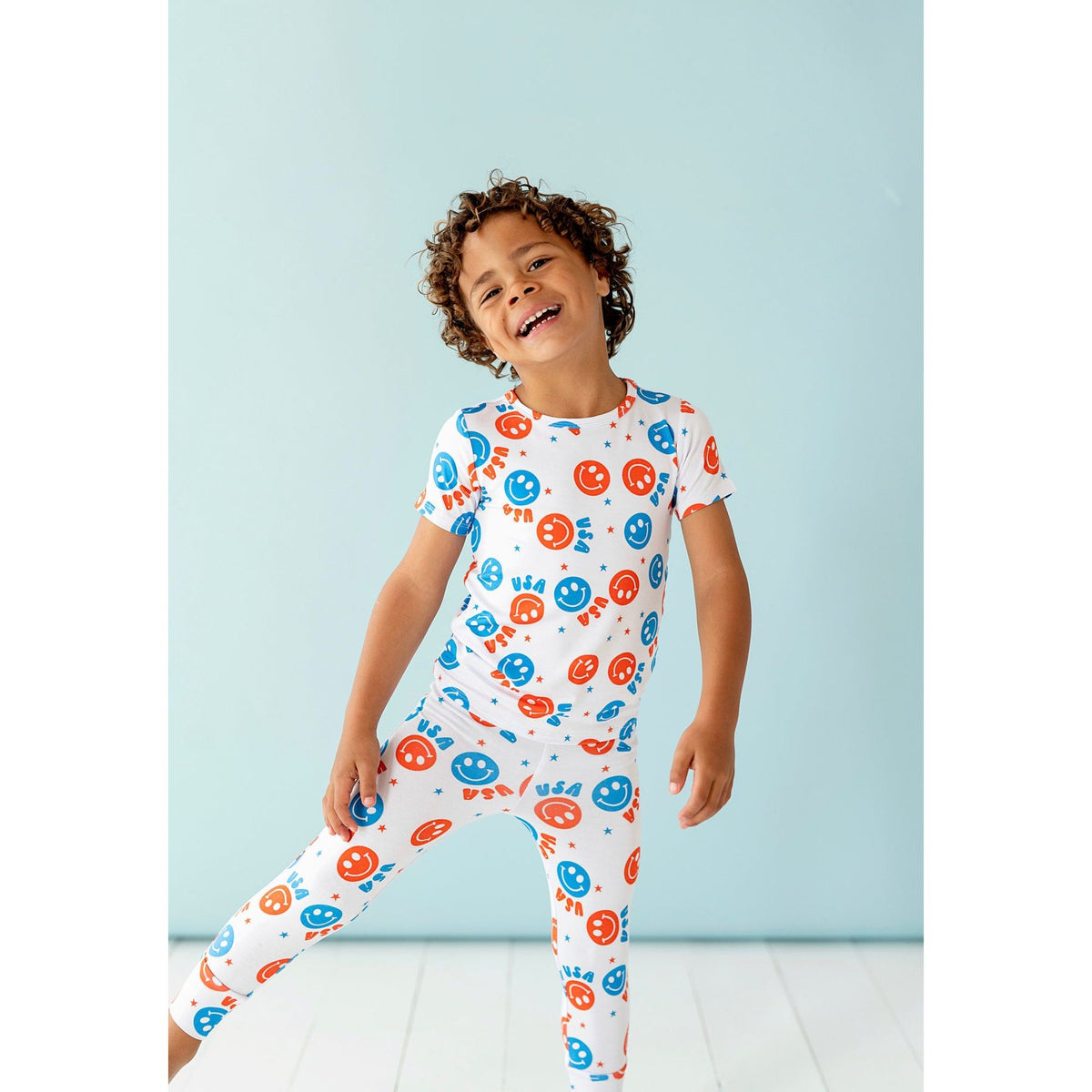 USA Happy Face Two-Piece Long Set