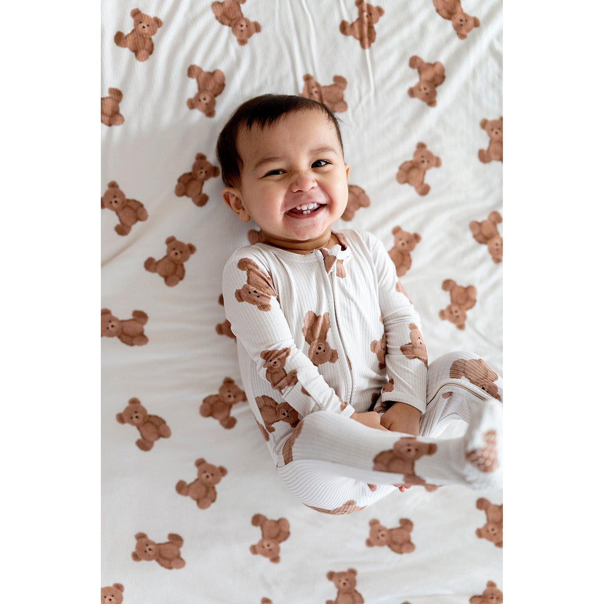 Ribbed Bear Footed Onesie