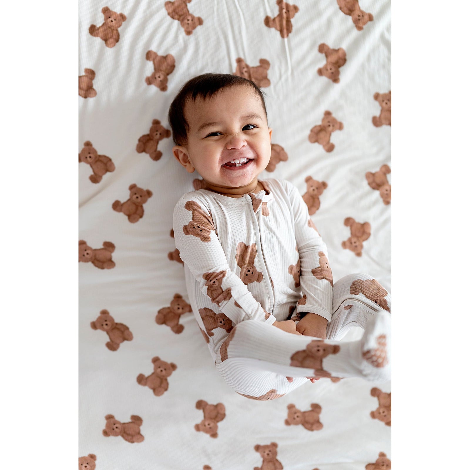 Ribbed Bear Footed Onesie