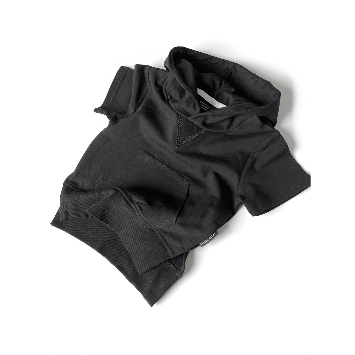 Short Sleeve Hoodie - Black