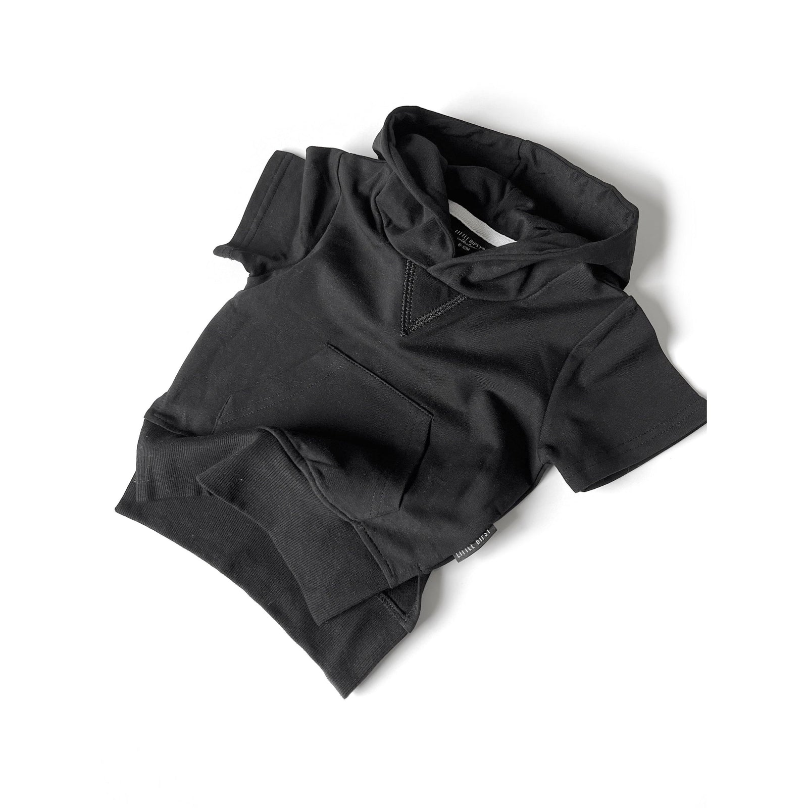 Short Sleeve Hoodie - Black
