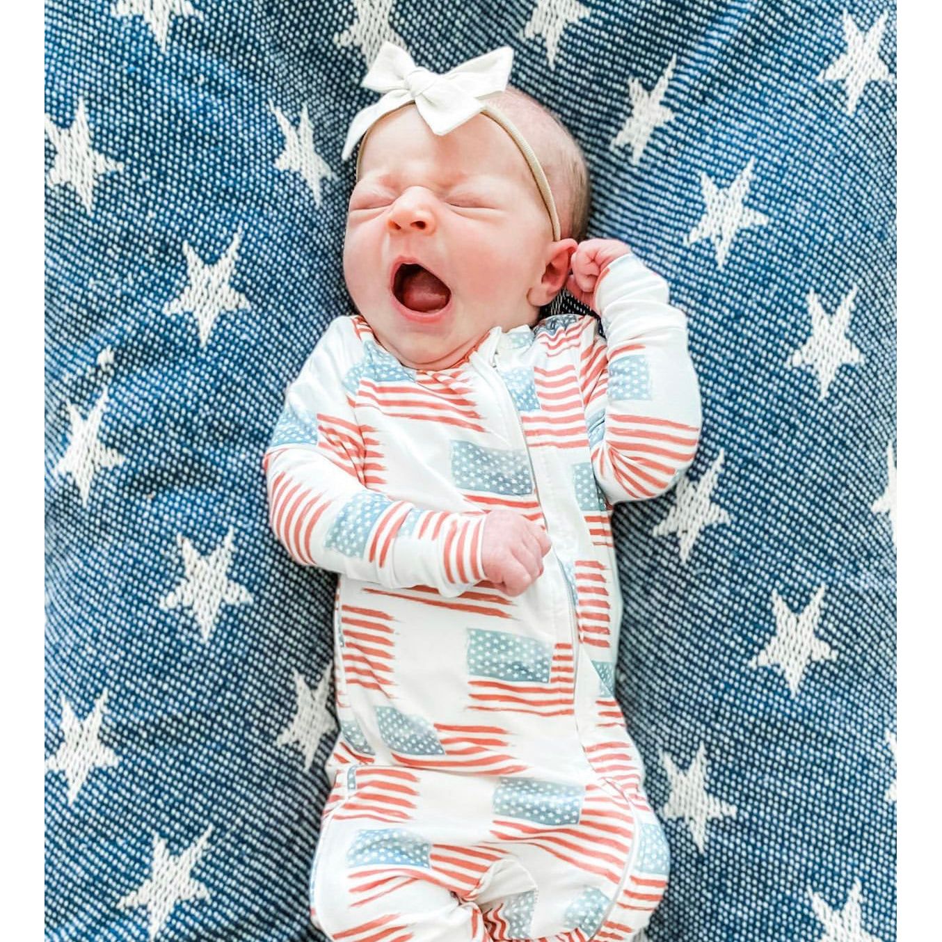 American Flag Convertible Foot Onesie