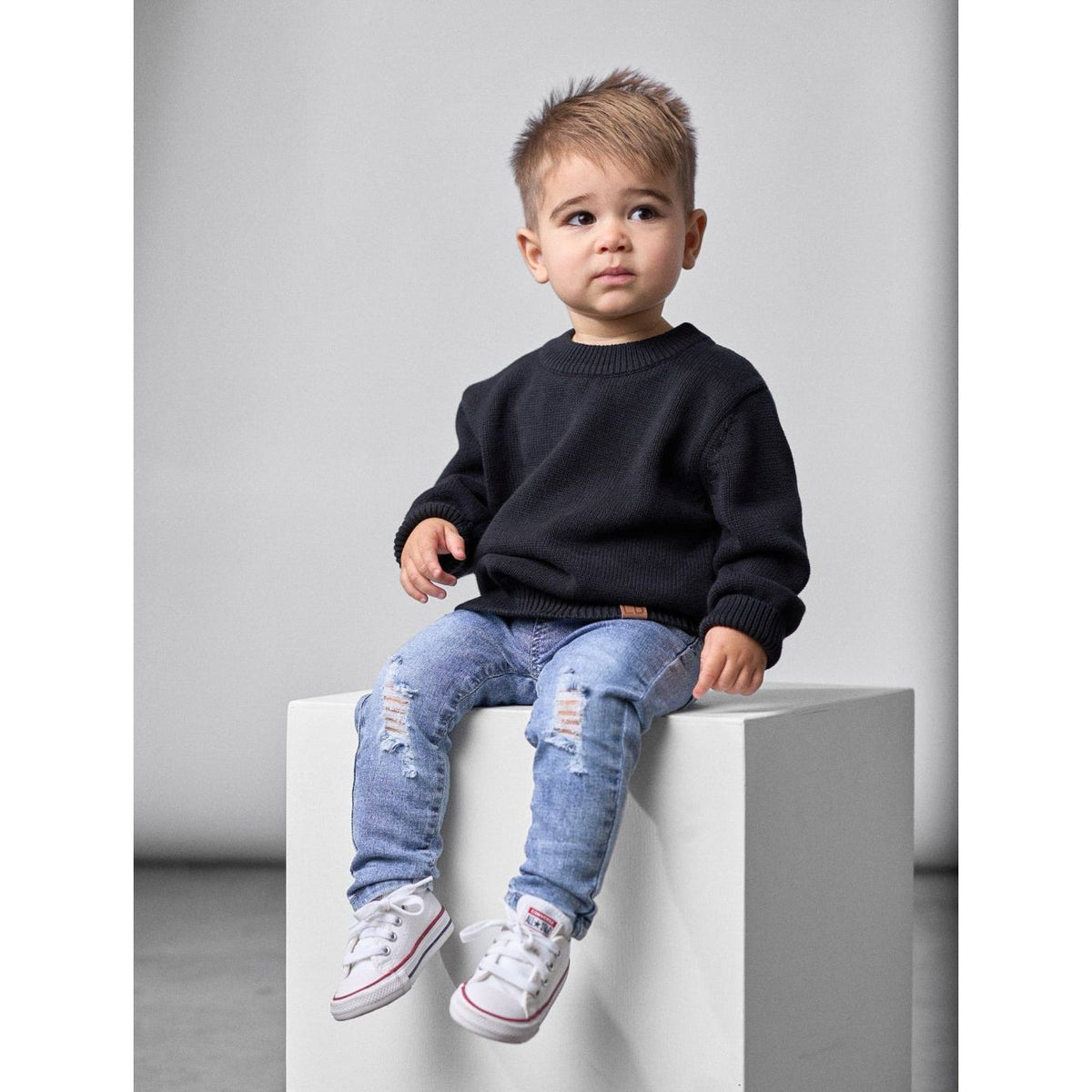 Light Wash Distressed Denim