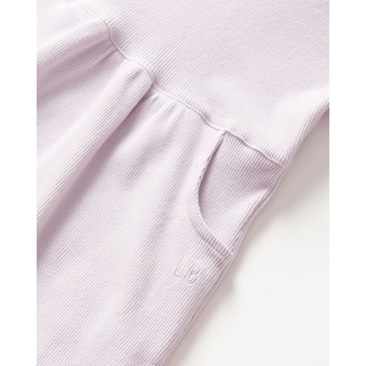 Long Sleeve Ribbed Dress - Lilac