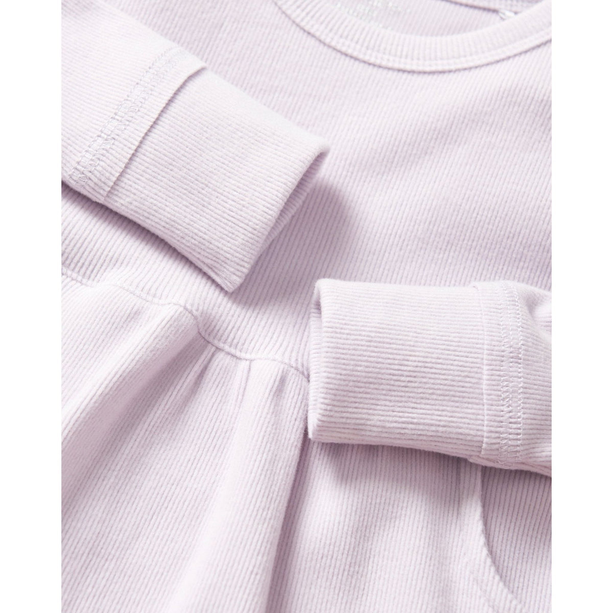 Long Sleeve Ribbed Dress - Lilac