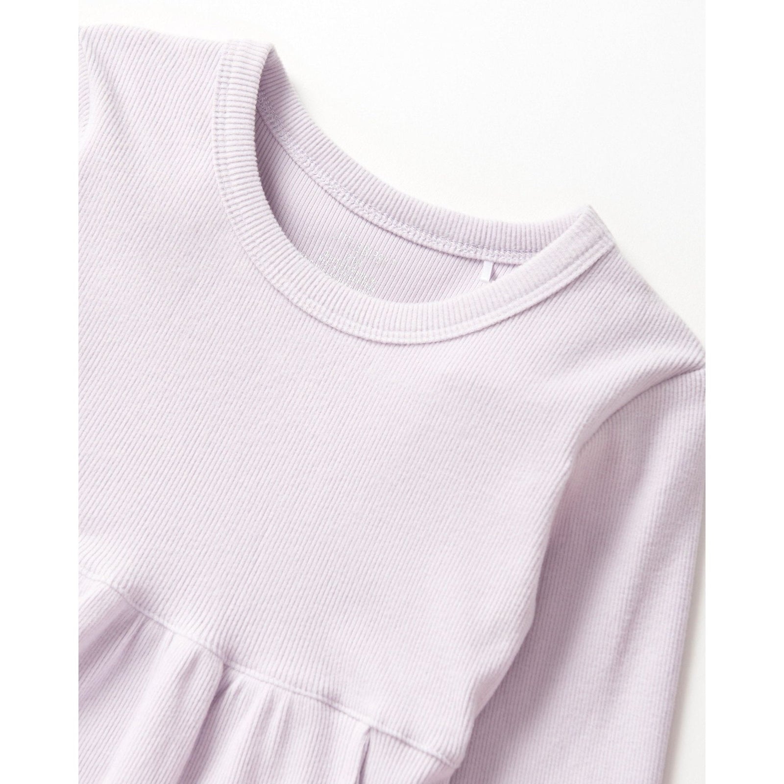 Long Sleeve Ribbed Dress - Lilac