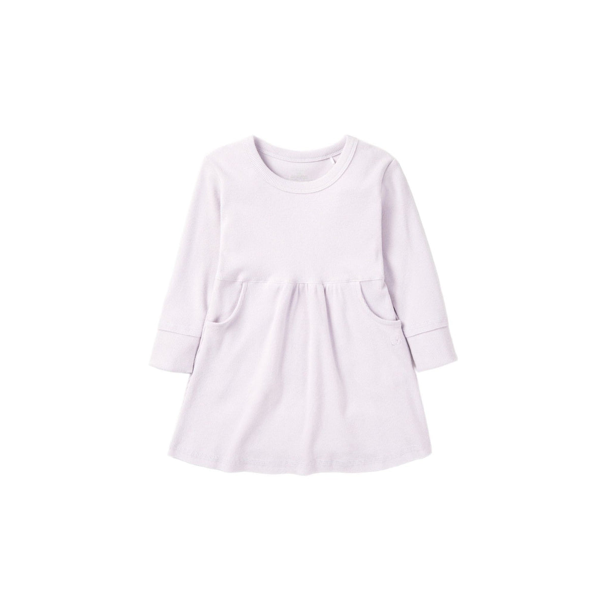 Long Sleeve Ribbed Dress - Lilac