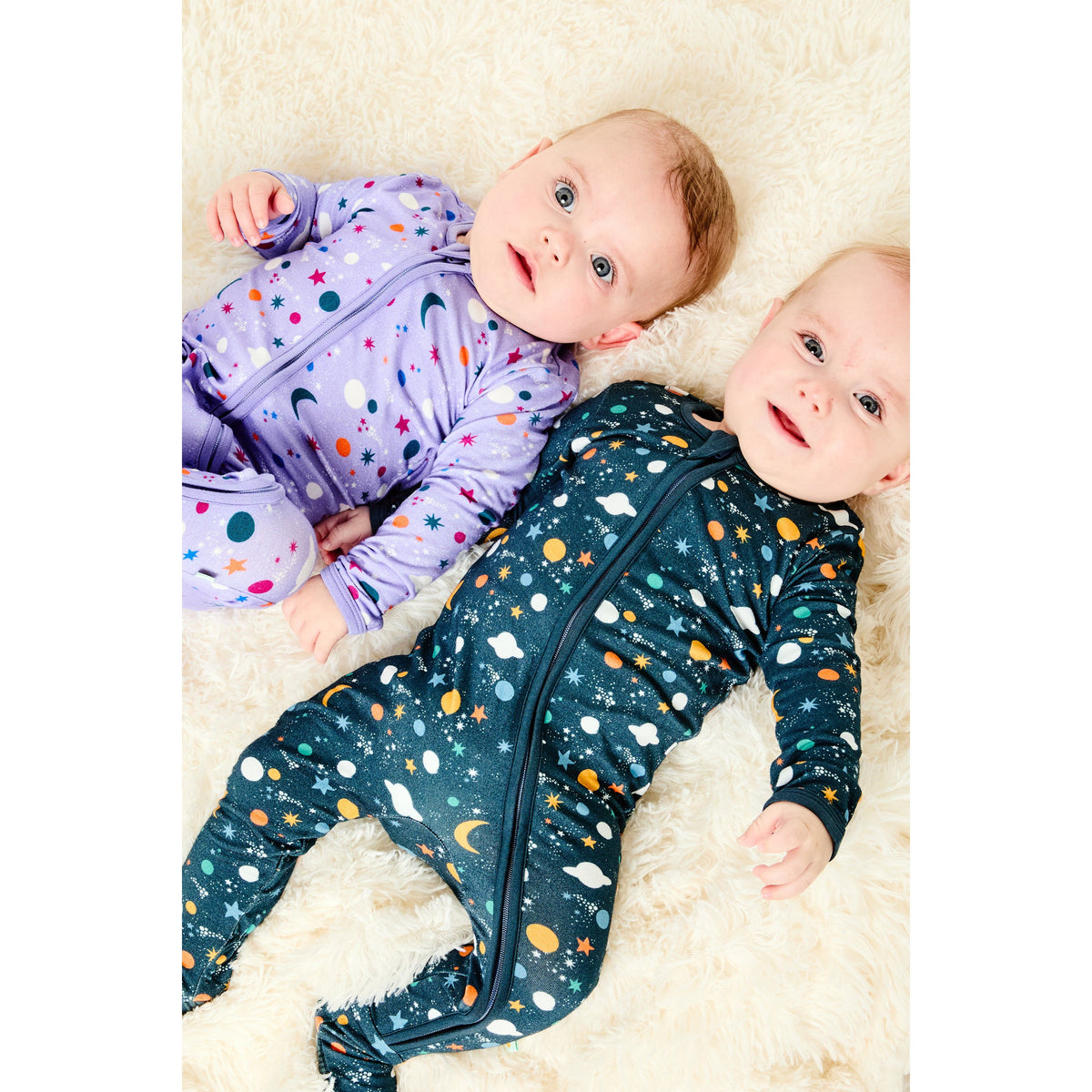 Soft & Stretchy Zipper Footie - Luna Lavender