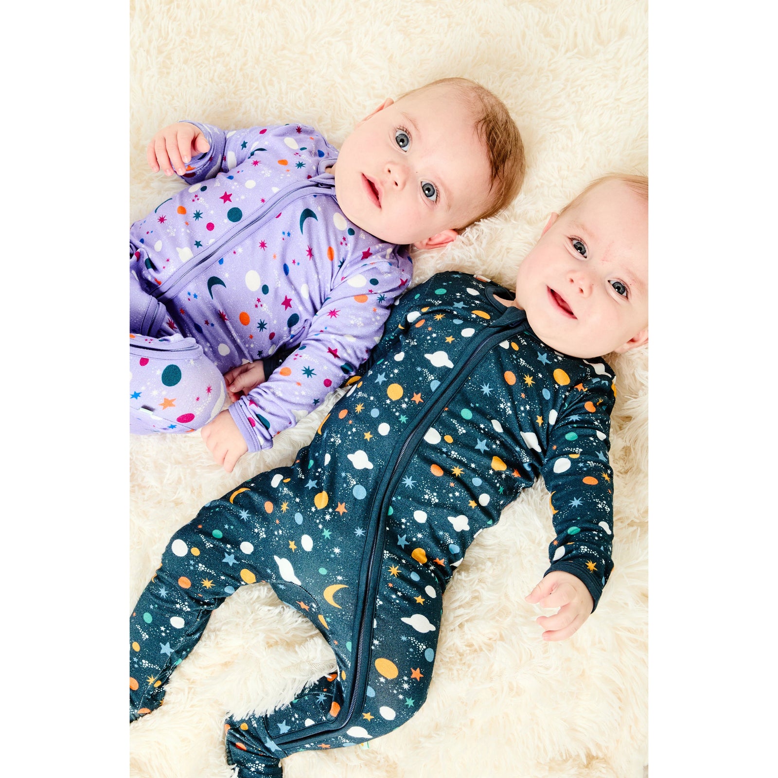 Soft & Stretchy Zipper Footie - Luna Lavender
