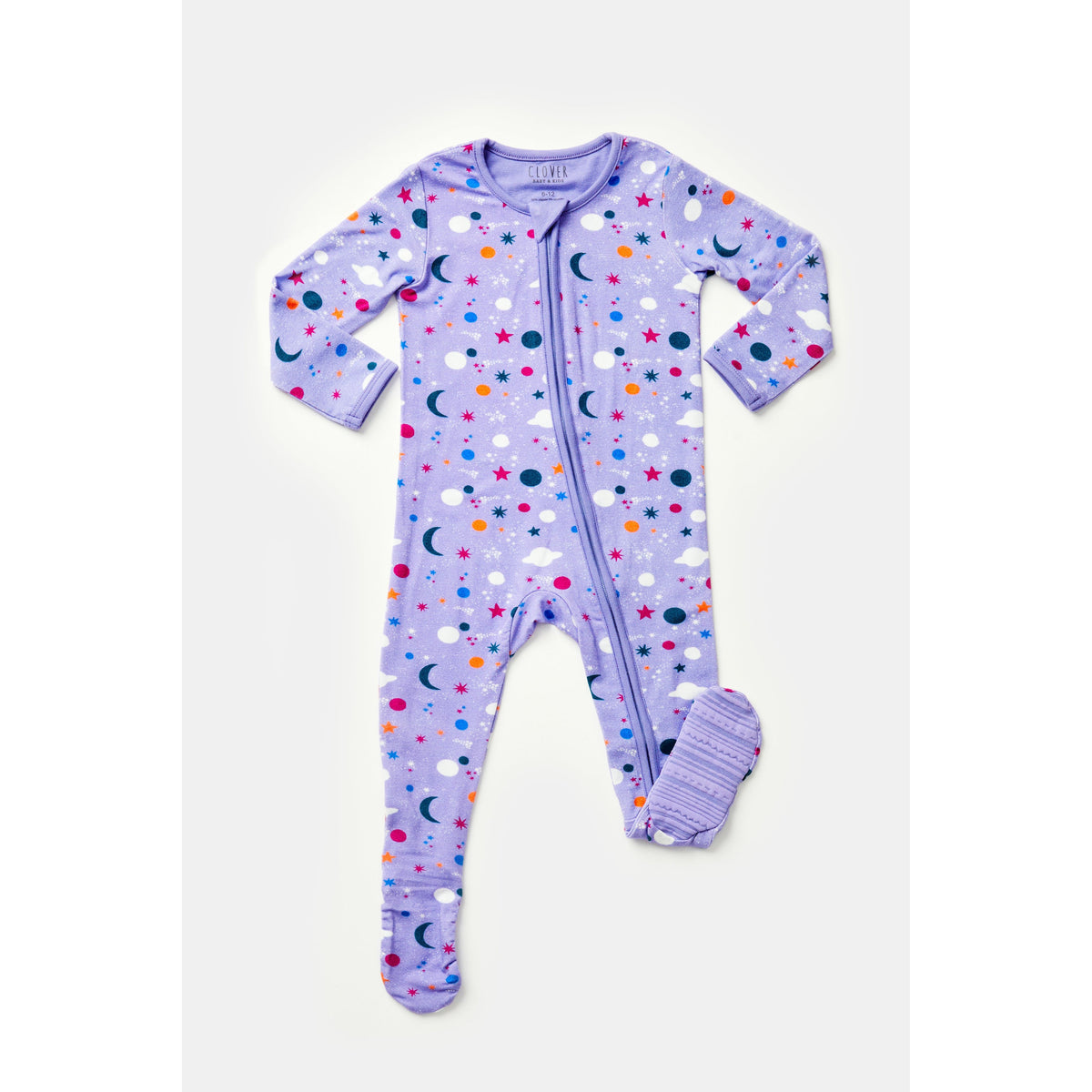 Soft &amp; Stretchy Zipper Footie - Luna Lavender